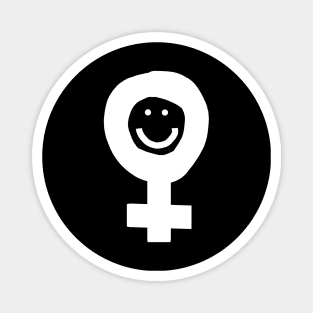 Female Smile Feminism White Minimal Magnet